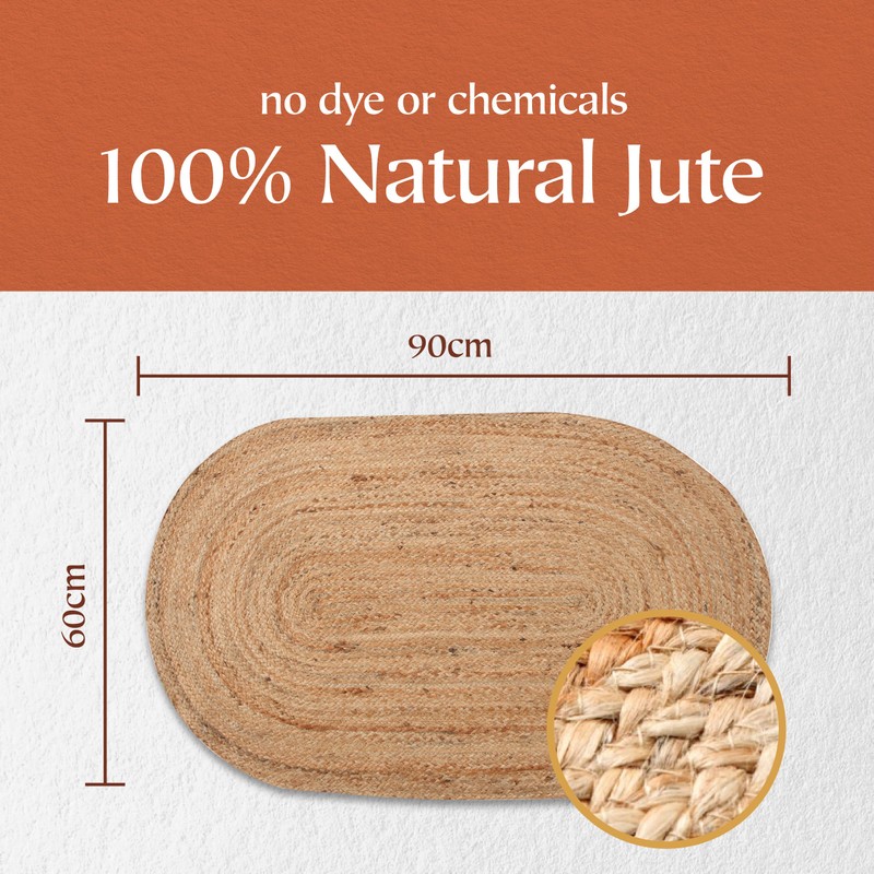 Second Nature Online - DHAKA Jute Area Rug | 100%