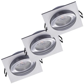 Oktaplex Set of 3 Ceiling Spotlights with LED Module - 3 Levels Dimmable - Aluminium Lyon 4.8 W 2700 K 230 V 380 lm Installation Diameter 80 mm Warm White LED Spotlight