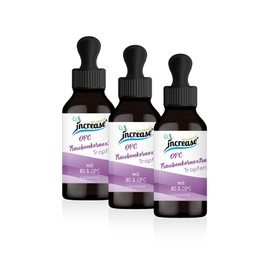 Nimm 3, zahl 2 Aktion Liposomale OPC Traubenkernextrakt Tropfen hochdosiert - 1000mg OPC Traubenkernextrakt davon 800mg OPC pro Tag (90.000mg in 3 Flaschen) Keto MCT Öl C8 & C10