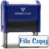 File Copy Self-Inking Office Rubber Stamp (Blue) - Medium