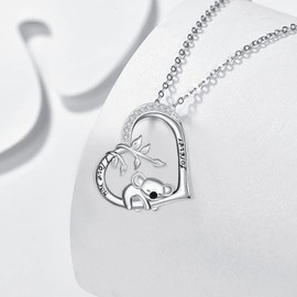 Dreamboat Koala Heart Necklace for Women 925 Sterling Silver Koalas Pendant I Love You Forever Necklaces Christmas Birthday Party Jewelry Gifts Koala Bear Lovers