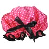 Kella Milla Stylish Satin Shower Cap - Pink Polka Dots