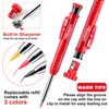 Hiboom 3 Pack Carpenter Pencils Set with 24 Refills, 2.8