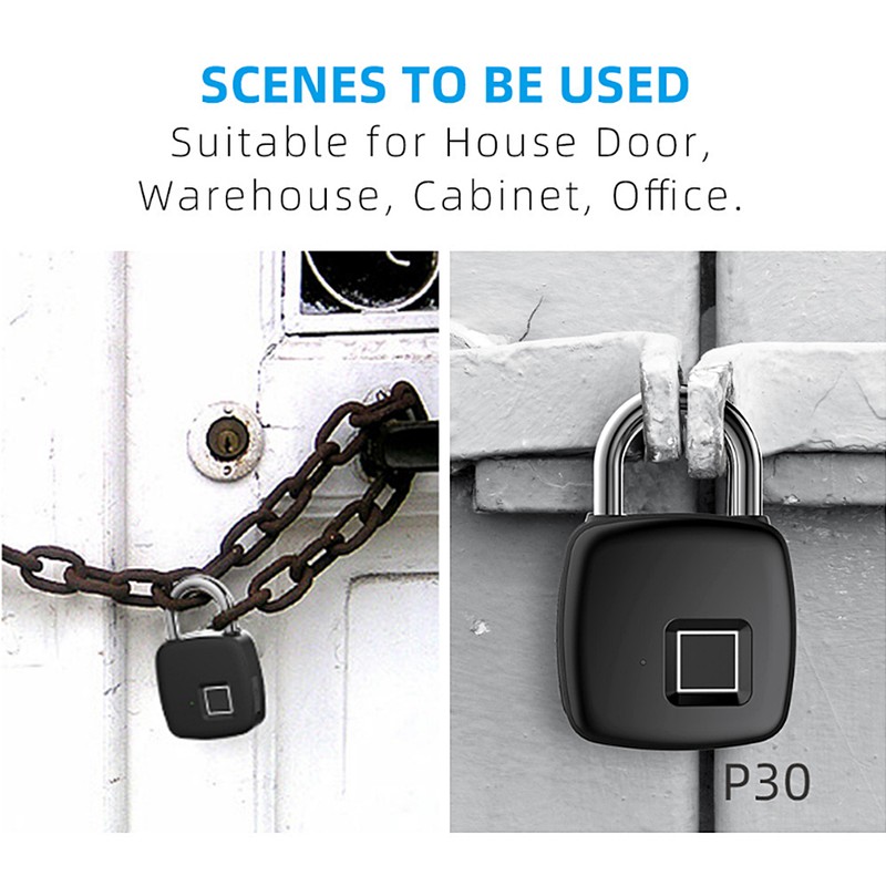 P30 Smart Keyless USB Rechargeable Lock Biometric Fingerprint Padlock Anti