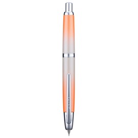 Jinhao 10 Press Fountain Pen with Box, Gradient Light Orange Retractable Fine Nib with Ink Converter Set (Silver Clip)