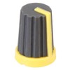 Multicomp Soft Touch Wedge Shank Knob - Grey/Yellow - 1