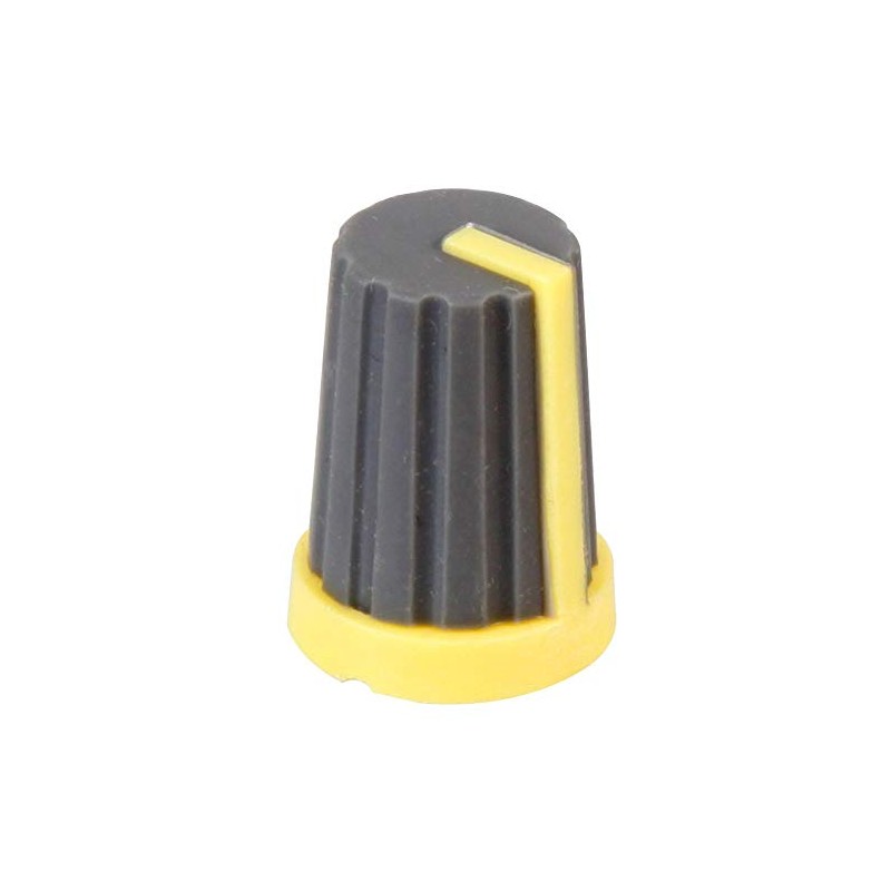 Multicomp Soft Touch Wedge Shank Knob - Grey/Yellow - 1