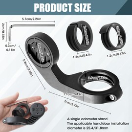 Out Front Bike Mount, Compatible for Garmin Edge 200 500 510 520 800 810 1000 iGPSPORT GS50 60 IGS618 Makin GPS Computer Road MTB Cycling Handlebar Holder Adapter for Handlebar 25.4mm and 31.8mm