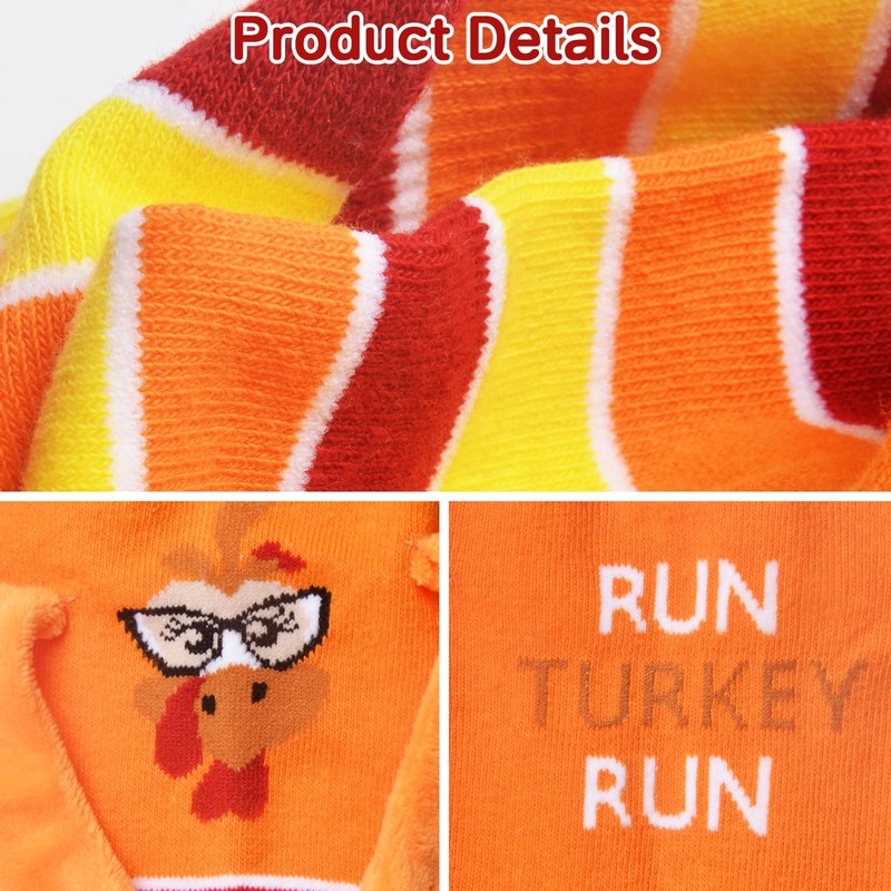 Beinayin Turkey Trot Socks Thanksgiving Running Gear Funny Turkey Socks
