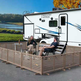 Zippity Outdoor Products ZP19072 1.9 H x 3.6 ft W WoodTek Vinyl Cedar Color Slatted Puppy Kit (2 Panels) Portable Fence