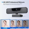 4K Auto Focus Webcam for PC, 4 AI Noise-Canceling Mics