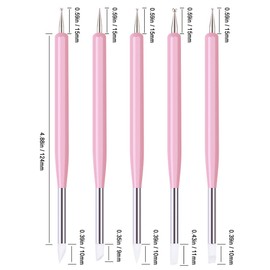 5pcs Nail Art Dotting Tools Pen Dual Head UV Gel Carving Pen Nail Silicone Brushes Set Pottery Clay Sculpting Tools Modeling Painting Drawing Tool DIY Art Craft (Pink)