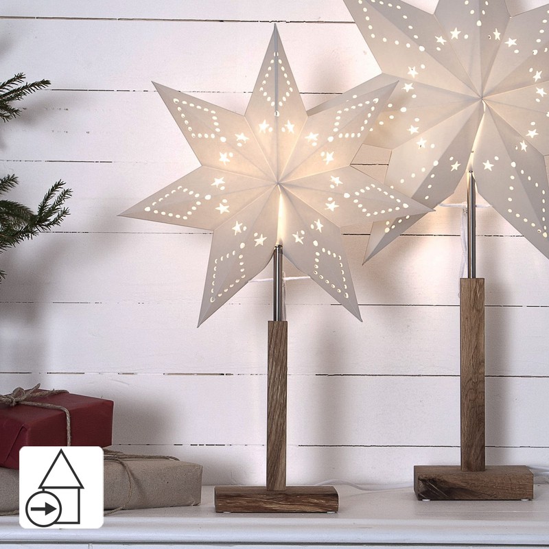 Star "Karo Mini" Material: Wood/Paper, Colour: Beige, Height: 55 x
