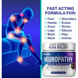 Nerve Relief Cream for Feet Hands and Legs with Arnica Vitamin B6 Aloe Vera MSM Soothing Skin Care Cream Fast Absorbing Moisturizing Formula 4 oz