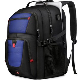 Z-MGKISS Large Travel Backpack for Men, TSA Flight Approved Business Backpack, USB Computer Bagpack Fits 17.3 Inch Laptop, Daypack Weekender Bag for Teacher College Work, Blue