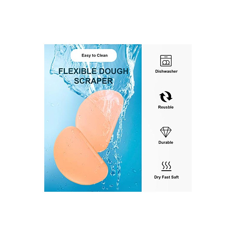 Patelai - 2 espátulas flexibles para banca, raspador de masa,
