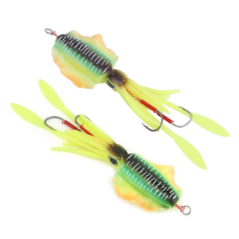 Fishing UV Squid Soft Lure Luminous Octopus Wobbler Bait Squid