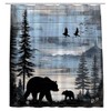 Rustic Forest Bear Shower Curtain Cabin Farmhouse Animal 70x70 inch