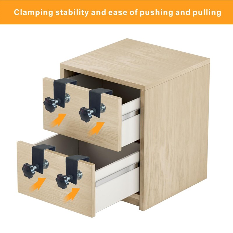 VANROUG 4 Pcs Drawer Front Installation Clamps Adjustable Drawer Fixing