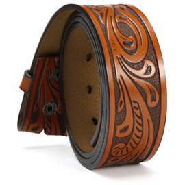 CHAOREN Western Belts for Men without Buckle - Cowboy Belt 1.5" Full Grain Leather Belt for Jeans - One Solid Piece Leather