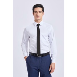 HISDERN Black Ties for Men Solid Color Skinny Slim Tie Formal Business Neckties Classic Woven Satin Wedding Necktie