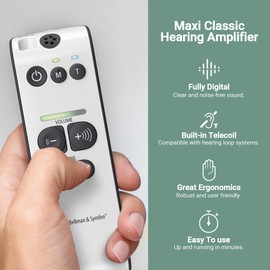 Bellman & Symfon Maxi Classic Hearing Amplifier - Assistive Listening Devices with Noise Isolation - Digital Hearing Amplifiers, Up to 150 Hours Battery Life - Listen to Conversations with Clear Sound