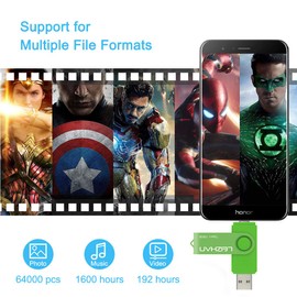 LEIZHAN USB Stick Type C Memory Stick 128GB Flash Drive OTG (On The Go) 2-in-1 USB C Memory Stick for Type-C Smart Phone and MacBook (128GB, Green)