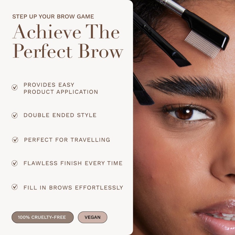 Byellie Brow Brush, Dual-Ended with Brow Comb & Precision Spoolie,