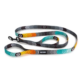 Wolfgang Premium Dog Leashes for Large Dogs Heavy Duty, Double Handle Dog Leash, Durable & Easy to Clean Nylon Dog Leash with Quick Clip Buckles, Made in USA, ChevTech Print (1 Inch x 6 Ft)