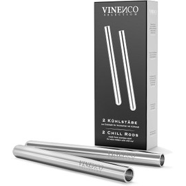 Juego de enfriadores de vino y varillas de enfriamiento + cortador de aluminio, tapón, libro electrónico – Barra enfriadora de botellas de acero inoxidable 3 en 1 de alta calidad, aireador decantador