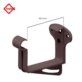 INEFA Headboard Holder, Gutter Holder Box-Shaped NW68 / 68 mm Dark Brown Gutter Holder Made of PVC-U Plastic for Box Gutters, Made in Germany