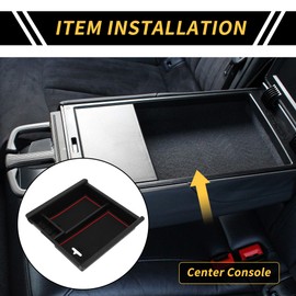 REPAIROCK Center Console Organizer Tray for Toyota Tacoma 2016-2021 Armrest Storage Box Insert Tray Plastic Black Red