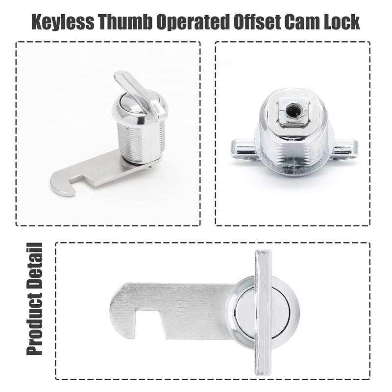 Qjaiune Thumb Operated Offset Cam Lock 3/4 Inch Cylinder &
