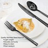 WORTHBUY Matte Black Silverware Set 5 Pieces Flatware Set Stainless