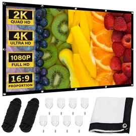 WANDGU 100 Inch 16:9 HD 4K Projection Screen: Projector Screen, HD Foldable Projector Screen, Outdoor Projection Screen, Portable Foldable, Projector Screen for Wall Mounting for Home, Office