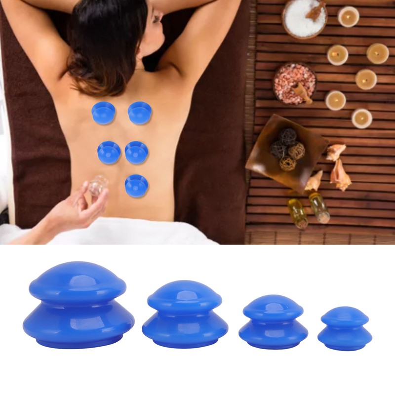 4 Sizes Silicone Cupping Therapy Set Negative Pressure Vacuum Cupping
