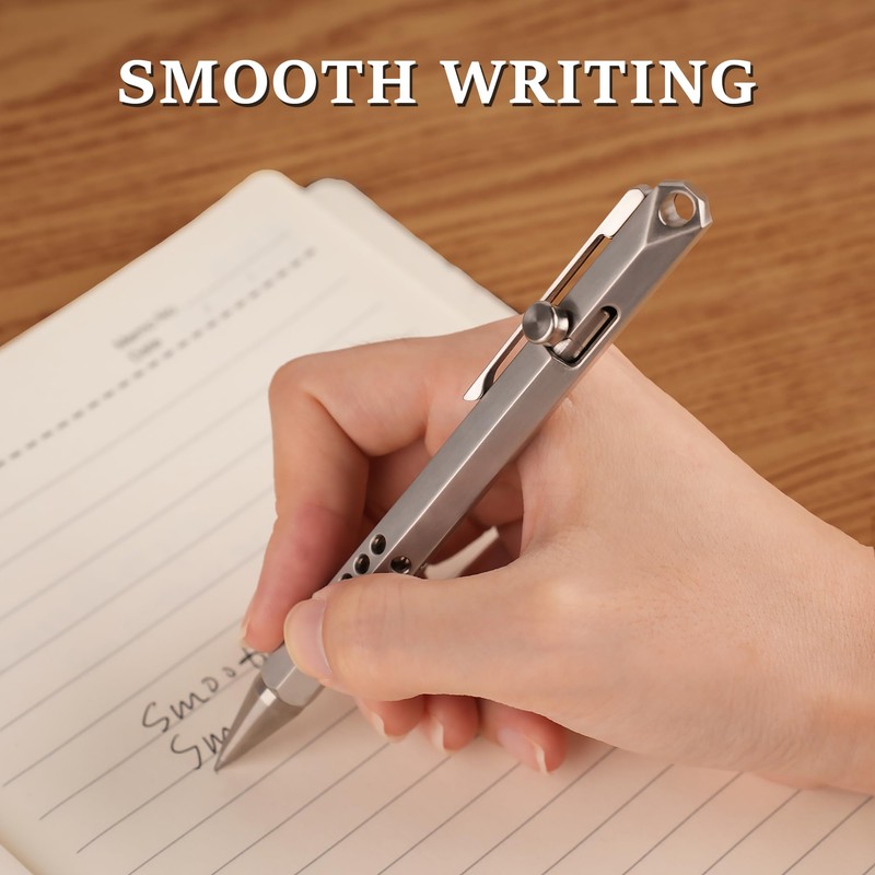 SMOOTHERPRO Hex Ballpoint Pen Metal Bolt Action EDC Titanium
