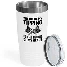 Tattoo Artist White Edition Tumbler 20oz - The ink of my tipping i - Body art tattoos decorate potray draw paint