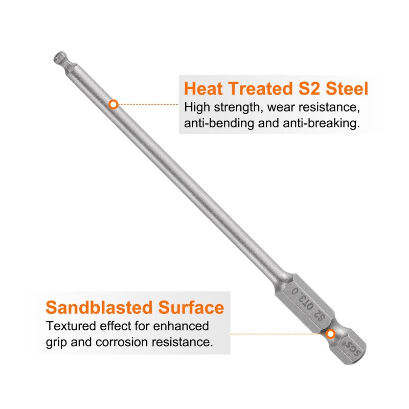 sourcing map Ball End Hex Screwdriver Bit 3mm (H3.0) Tip