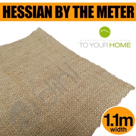 Dihl 110cm x 1m Natural Hessian Craft Fabric, 1.1m Wide Food Grade Jute Burlap Material, 10 Oz, 340GSM, Upholstery Cloth, Arts & Crafts, Decorative