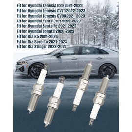 4Pcs Spark Plug Fit for Hyundai Genesis G80/GV70/GV80 Santa Sonata