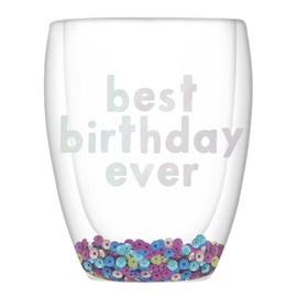 Slant Collections Wine Glass Gift Double-Wall Stemless Wine Glass, 10-Ounces, Best Bday Ever