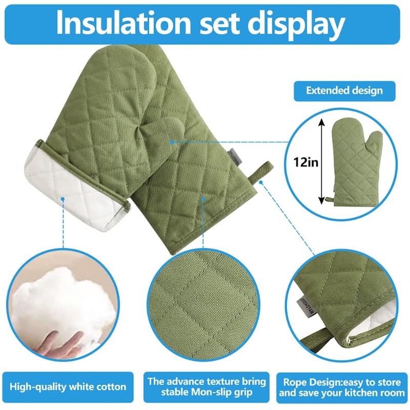 Oven Mitts and Pot Holders 4 pcs Set,High Heat Resistant