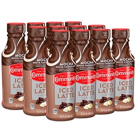 Community Coffee Mocha White Chocolate Iced Latte Ready To Drink 13.7 Ounce Bottle (Pack of 12)