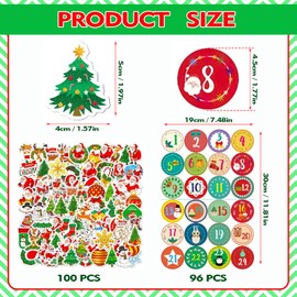 CZAYEFNH Pack of 196 Christmas Stickers, Christmas Stickers Pack of 196 for Christmas Decoration, for Skateboard, Car, Motorcycles, Bicycle, Luggage, Laptop, Suitcase (Christmas)