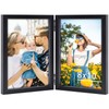 SNXJWA 8x10 Picture Frames Double Black Photo Frame Folding Vertical