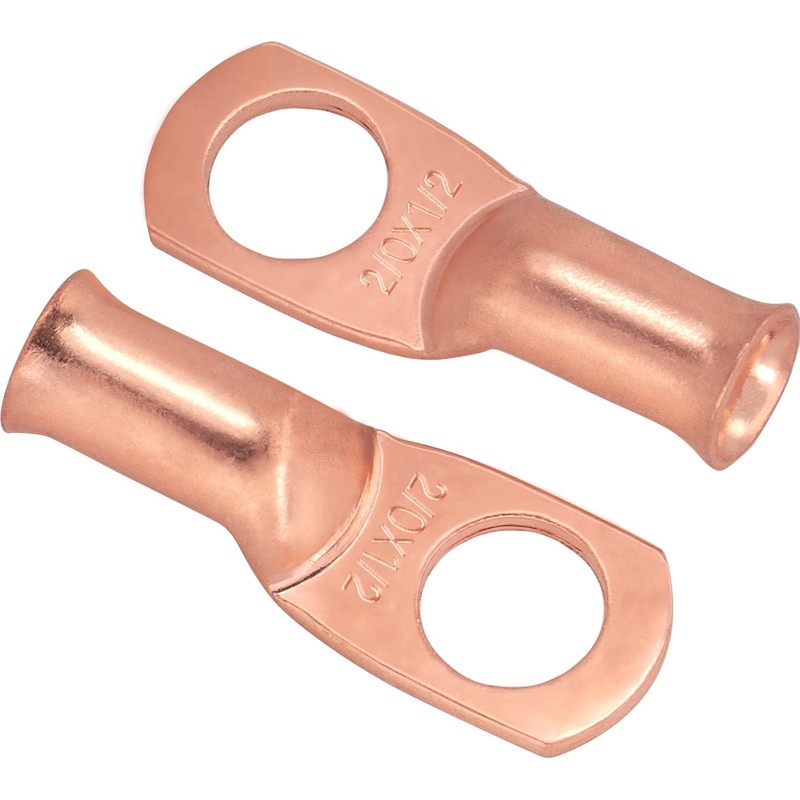 10pcs 2/0 Aw(00 Guage) - 1/2" (M12) Sanuke Wire Lugs