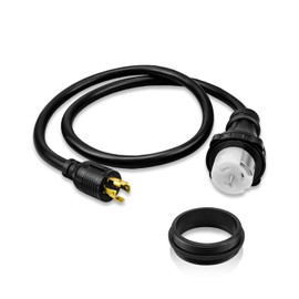 5FT NEMA L14-30P to 50A SS2-50R with Locking Ring, 120V/240 30A 4 Prong Male to 4 Prong Twist Lock Receptacle, Power Cord Adapter for RV Marine Boat Camper Generator