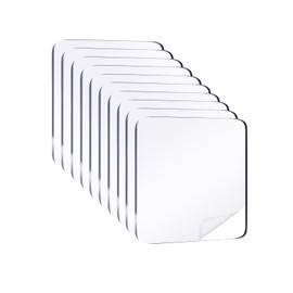 Medsuo 10pcs Clear Double Sided Adhesive Pads for Mounting Waterproof 2.4inch Double Sided Sticker Super Strong Heavy Duty Washable Sticky Patch Walls Hanging Nano Gel for DIY Craft Home Office