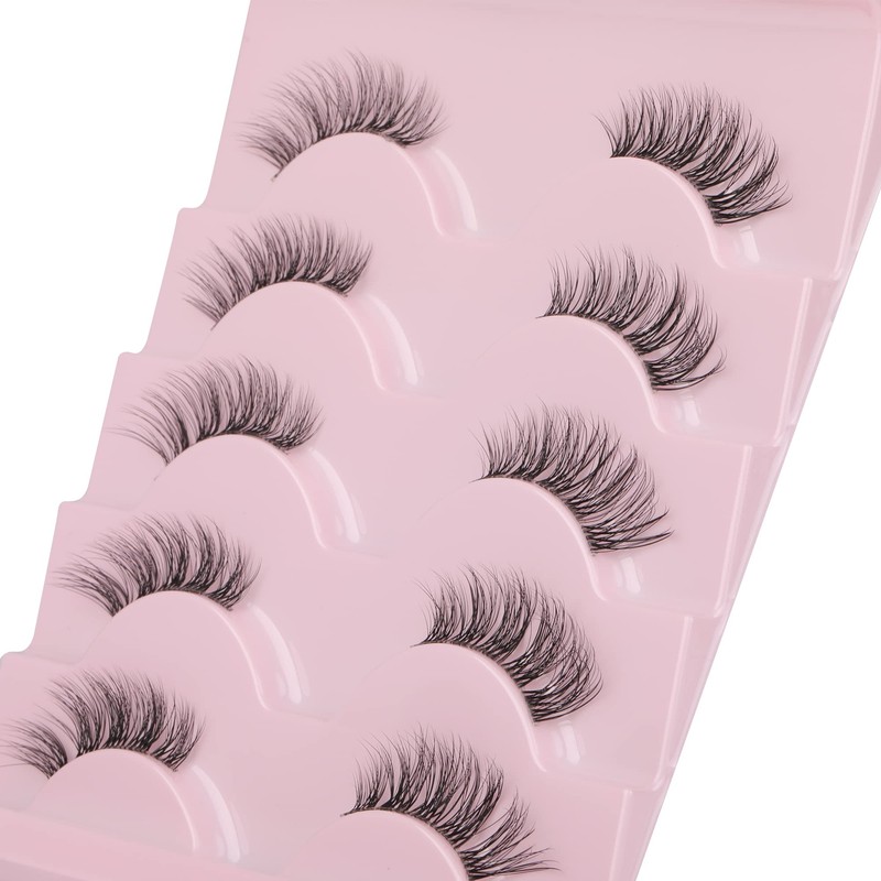 Ruairie False Eyelashes Natural Half Lashes With Clear Band 5